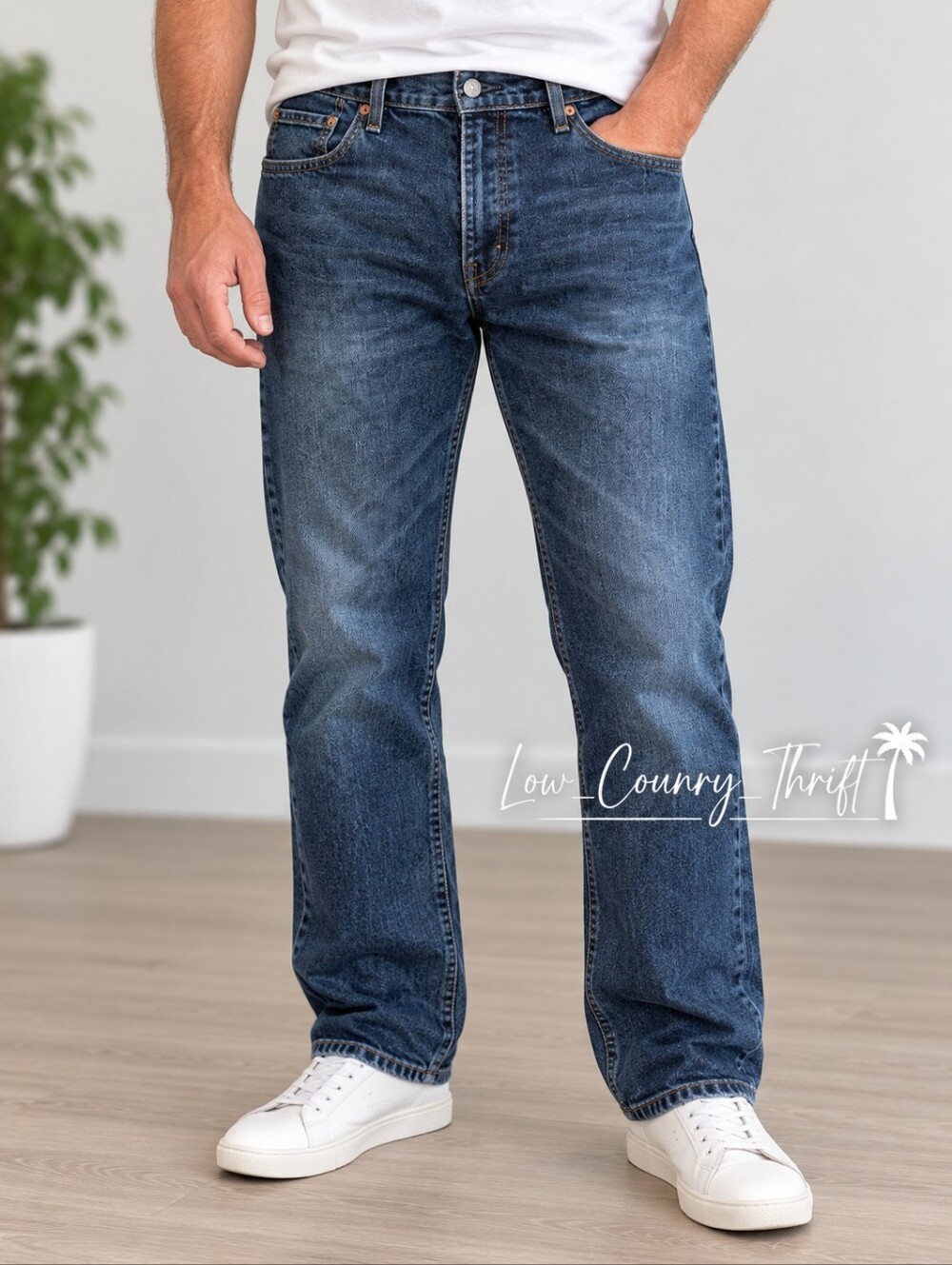 Levi's 505 Men's 40x30 Dark Wash Straight Leg Jeans Blue Denim